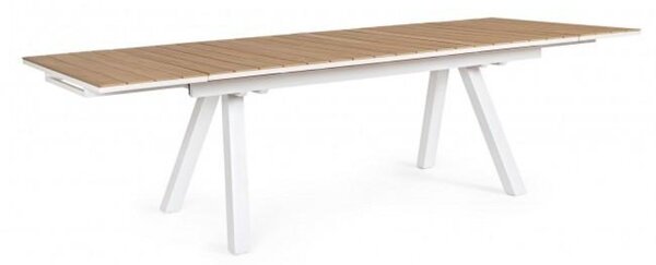 ELIAS fehér bővíthető kerti asztal 203-293 cm