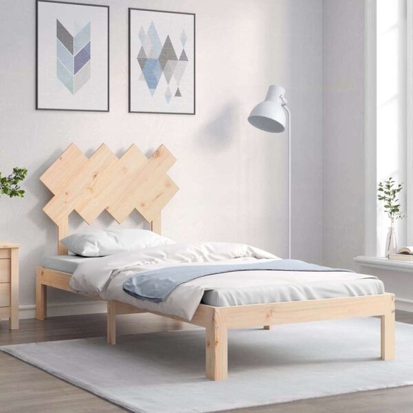 VidaXL Tömörfa Ágykeret Fejtámlával - 90x200 cm