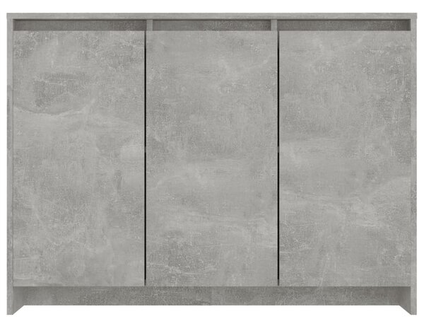 Betonszürke szerelt fa tálalószekrény 102 x 33 x 75 cm