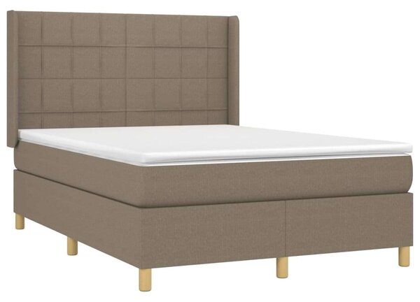 VidaXL tópszínű szövet rugós ágy matraccal 140 x 190 cm
