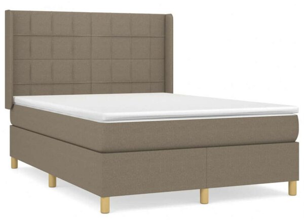 VidaXL tópszínű szövet rugós ágy matraccal 140 x 190 cm