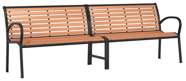 Barna fa és porszórt acél kerti pad 231 cm
