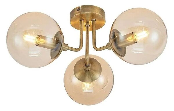 Lindby - Arnella Mennyezeti Lámpa Antique Brass/Amber - Lampemesteren