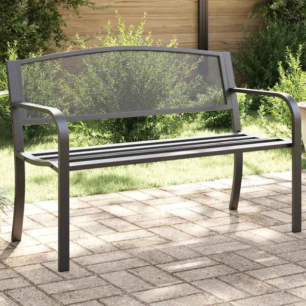 Fekete acél kerti pad 119 cm