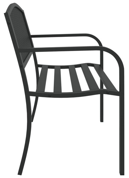 Fekete acél kerti pad 119 cm