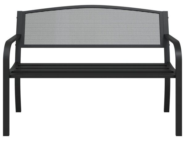 Fekete acél kerti pad 119 cm