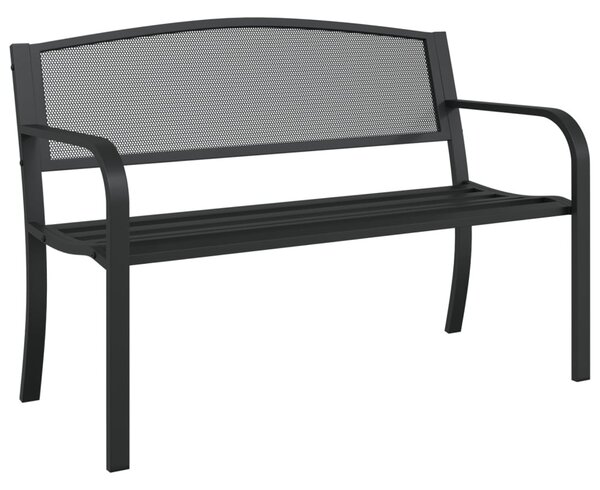 Fekete acél kerti pad 119 cm