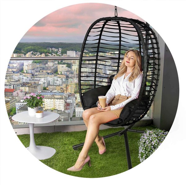 Sofotel Toskana Kerti Függőfotel, párnákkal - fekete