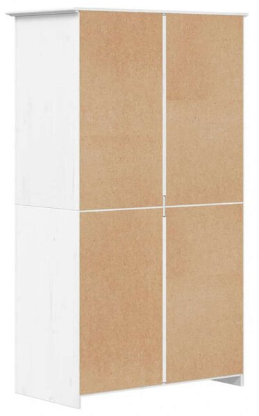VidaXL BODO fehér tömör fenyőfa ruhásszekrény 101 x 52 x 176,5 cm