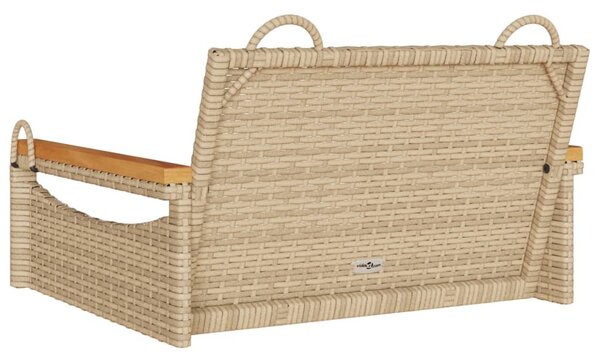 Bézs polyrattan hintapad 63 x 62 x 40 cm
