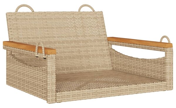 Bézs polyrattan hintapad 63 x 62 x 40 cm