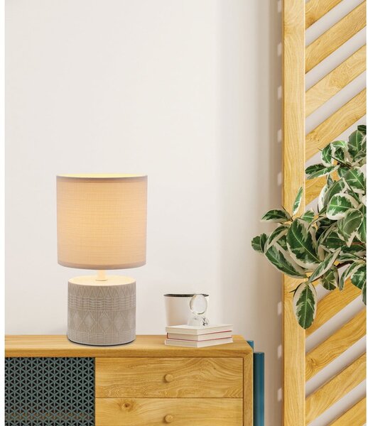 Bézs asztali lámpa textil búrával (magasság 26 cm) Dina – Candellux Lighting