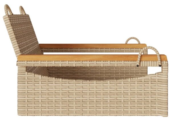 Bézs polyrattan hintapad 63 x 62 x 40 cm