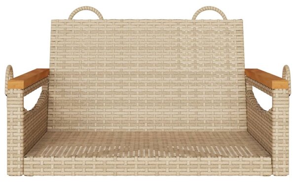 Bézs polyrattan hintapad 63 x 62 x 40 cm