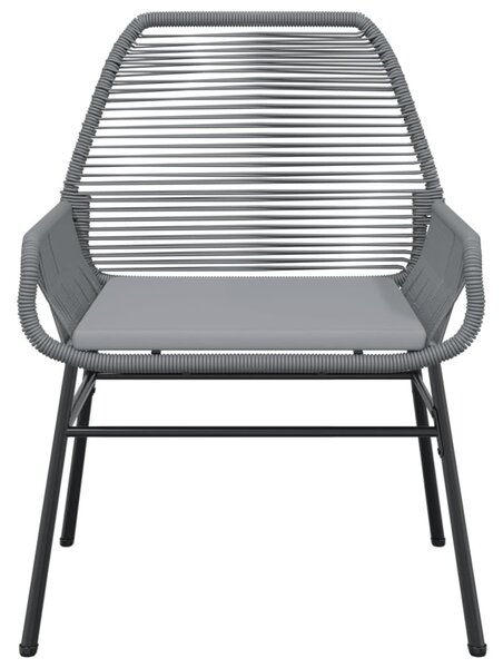 2 db szürke polyrattan kerti szék párnákkal