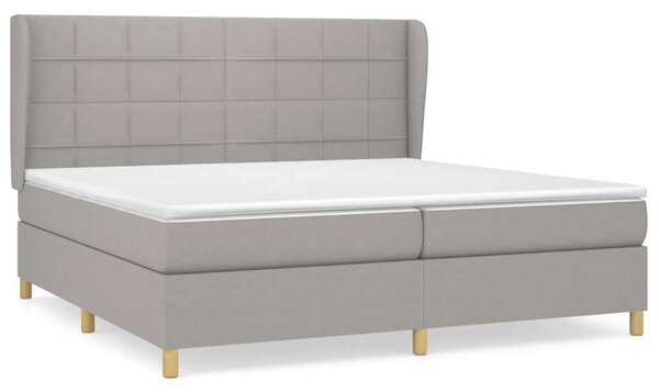 VidaXL világosszürke szövet rugós ágy matraccal 200 x 200 cm