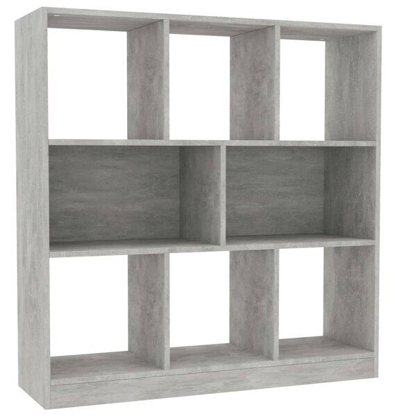 Betonszürke szerelt fa könyvszekrény 97,5 x 29,5 x 100 cm