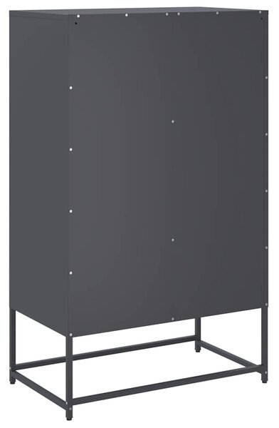 Antracitszürke acél magasszekrény 68x39x111,5 cm