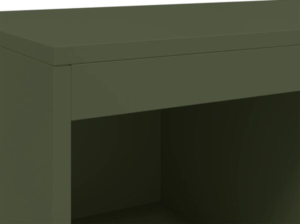 Olívazöld acél magasszekrény 68x39x111,5 cm