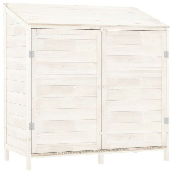VidaXL fehér tömör fenyőfa kerti fészer 102 x 52 x 112 cm