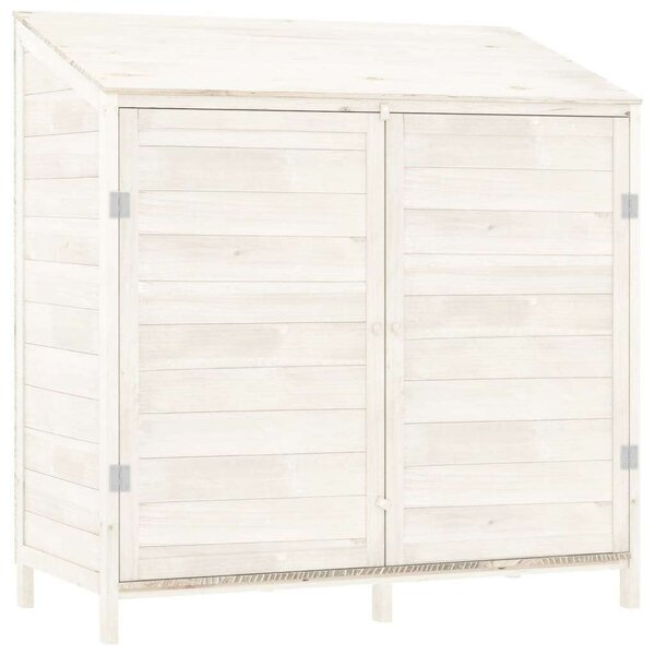 VidaXL fehér tömör fenyőfa kerti fészer 102 x 52 x 112 cm