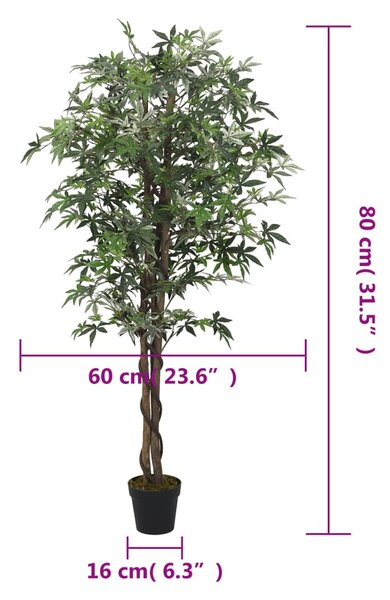 Zöld mű juharfa 224 levéllel 80 cm