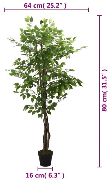 Zöld mű fikusz fa 378 levéllel 80 cm