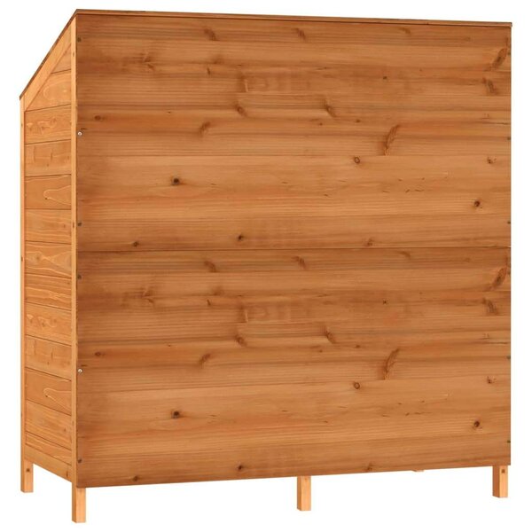 Barna tömör fenyőfa kerti fészer 102 x 52 x 112 cm