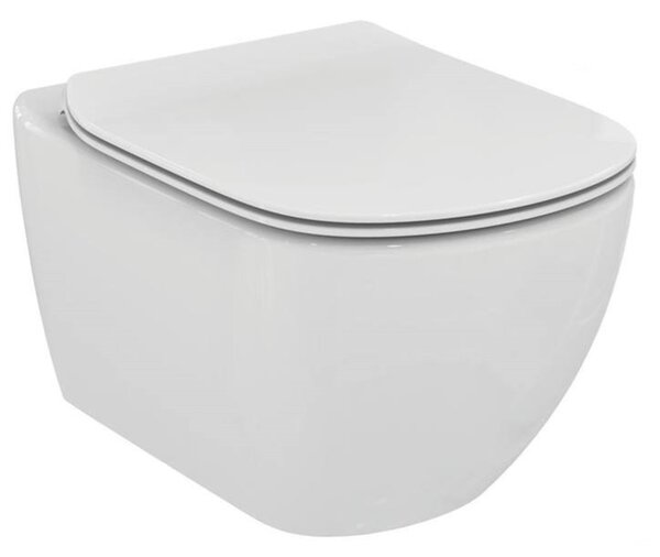 Wc soft close ülőkével falra szerelhető Ideal Standard Tesi fehér színben fényes felülettel hátsó kifolyással T354601