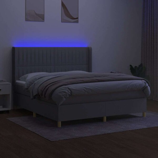 HomeSweetHome LED-es Ágy - Zsebrugós Matraccal - 160x200 cm