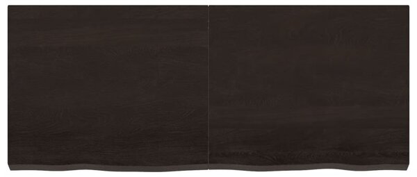 Sötétbarna kezelt tömör tölgyfa fali polc 120 x 50 x (2-6) cm