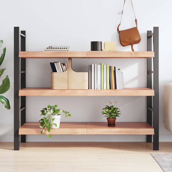 Világosbarna kezelt tömör tölgyfa fali polc 140 x 50 x (2-6) cm
