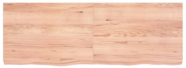 Világosbarna kezelt tömör tölgyfa fali polc 140 x 50 x (2-6) cm