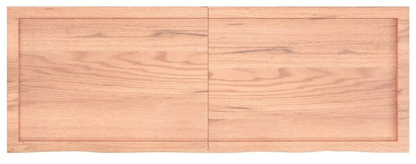 Világosbarna kezelt tömör tölgyfa fali polc 140 x 50 x (2-6) cm