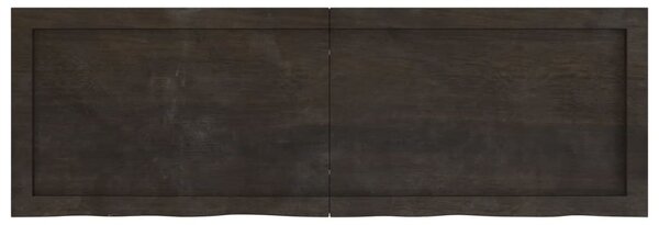 Sötétbarna kezelt tömör tölgyfa fali polc 120 x 40 x (2-6) cm