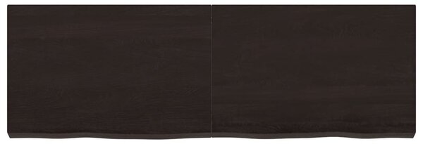 Sötétbarna kezelt tömör tölgyfa fali polc 120 x 40 x (2-6) cm