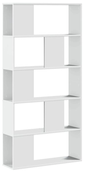 5-szintes fehér szerelt fa könyvespolc 80,5 x 23,5 x 162,5 cm