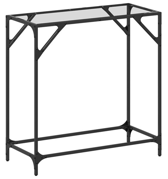 Acél tálalóasztal átlátszó üveglappal 80 x 35 x 81 cm