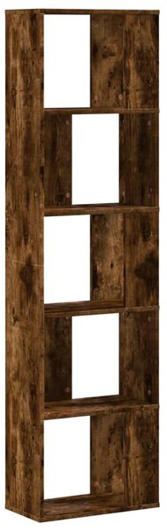 5 szintes füstös tölgy szerelt fa könyvespolc 45x23,5x162,5 cm