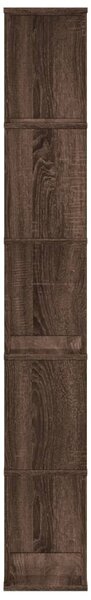 5 szintes barna tölgy szerelt fa könyvespolc 45x23,5x162,5 cm