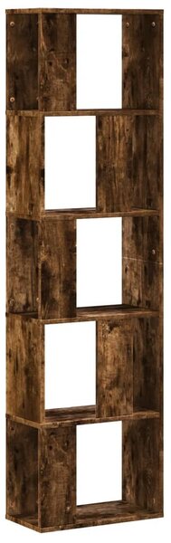 5 szintes füstös tölgy szerelt fa könyvespolc 45x23,5x162,5 cm