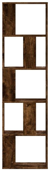 5 szintes füstös tölgy szerelt fa könyvespolc 45x23,5x162,5 cm