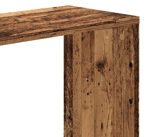 5 szintes antik fa színű fa könyvespolc 80,5 x 23,5 x 162,5 cm