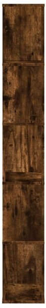 5 szintes füstös tölgy szerelt fa könyvespolc 45x23,5x162,5 cm