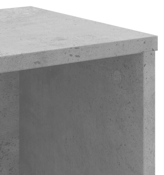 Betonszürke szerelt fa könyvespolc 50x25x105 cm
