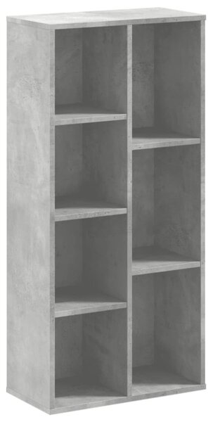 Betonszürke szerelt fa könyvespolc 50x25x105 cm