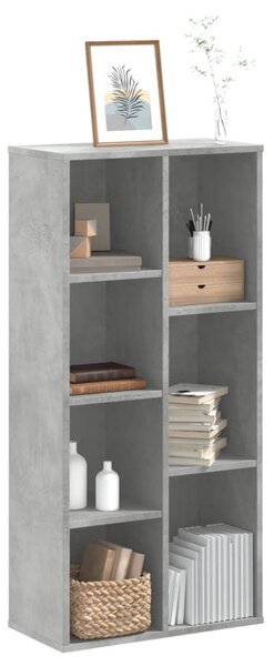 Betonszürke szerelt fa könyvespolc 50x25x105 cm