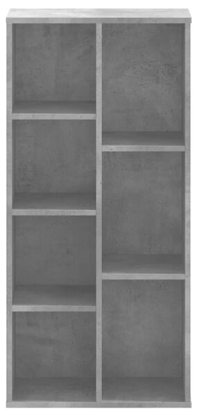 Betonszürke szerelt fa könyvespolc 50x25x105 cm