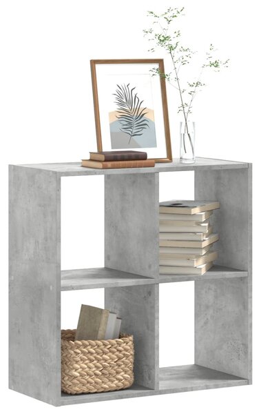 Betonszürke szerelt fa könyvespolc 68,5 x 32 x 68,5 cm