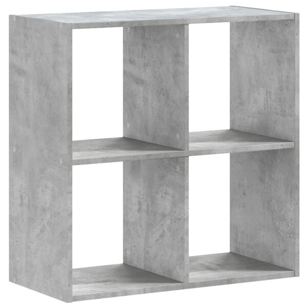 Betonszürke szerelt fa könyvespolc 68,5 x 32 x 68,5 cm